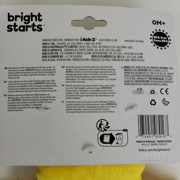 Bright Starts Baby Teether Snuggle & Teethe Giraffe Soft Toy Crinkle Soother - Picture 8 of 8